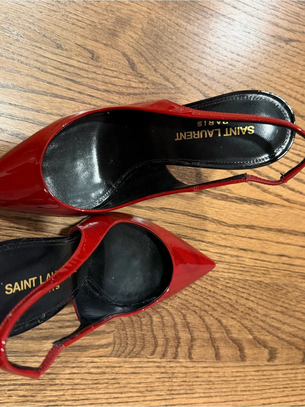 Saint Laurent Red Patent Pointed Slingback Pumps YSL - Picture 10 of 16